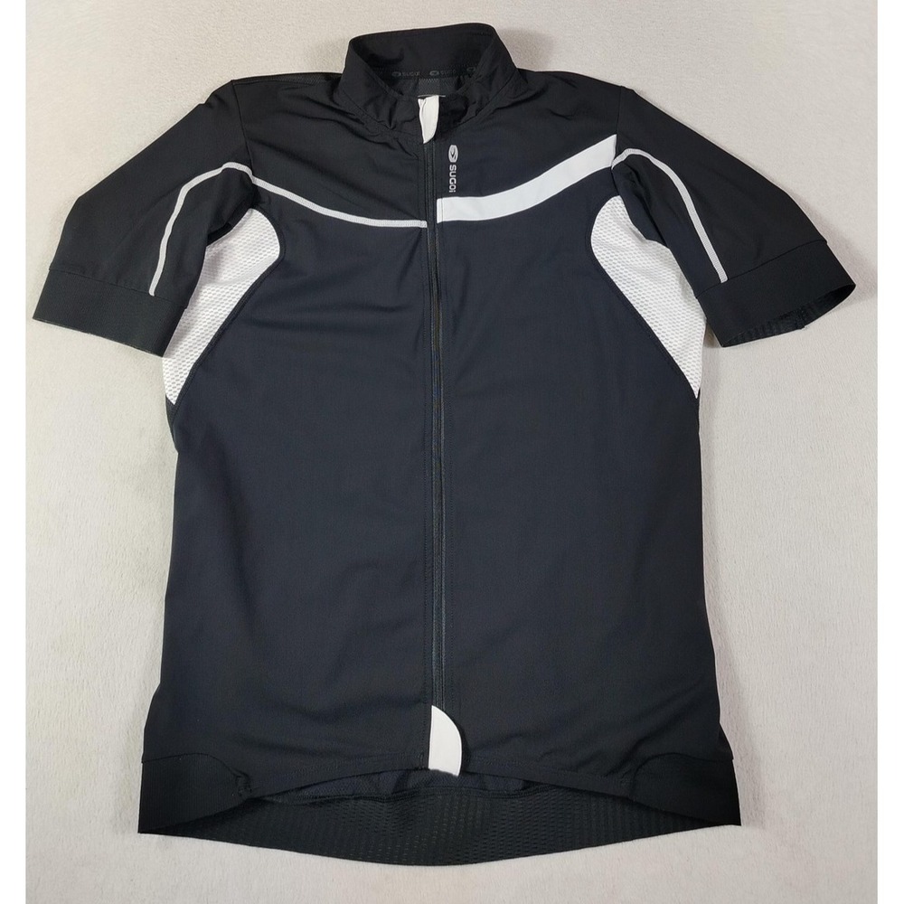 Sugoi Cycling Jersey Mens Large Black RSE Short‎ Sleeve Full Zip Reflective